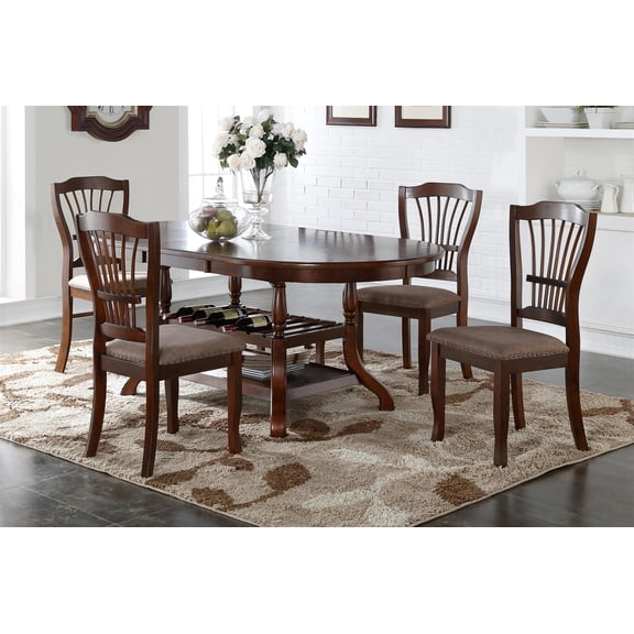 New Classic Furniture Bixby 5-Piece Wood Dining Room Set in Espresso