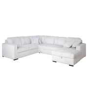 New Classic Furniture Bliss 5-Piece Fabric Upholstered Sectional in Mist Gray