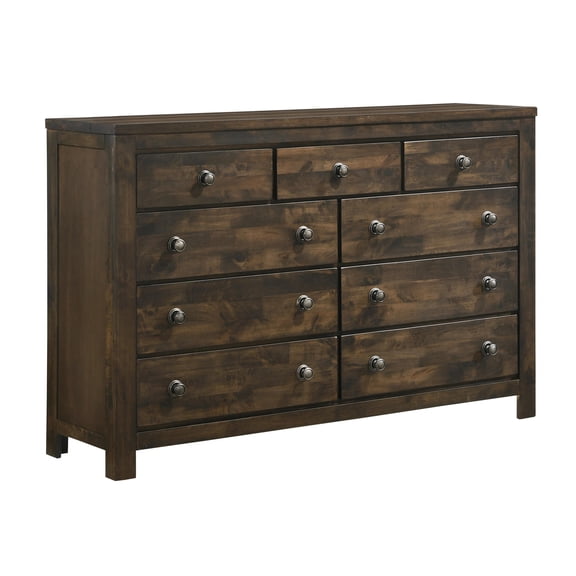 New Classic Furniture Blue Ridge Solid Wood 9-Drawer Dresser in Rustic Gray