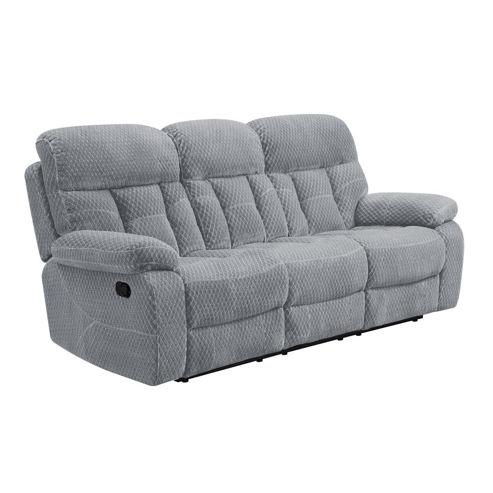 Bravo 87" Stone Gray Manual Reclining Sofa with Pillow-top Arms