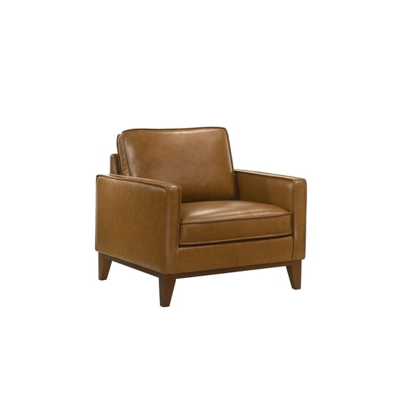 New Classic Furniture Caspar 3-Piece Leather Living Room Set in Caramel