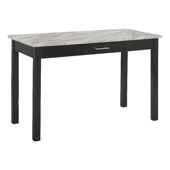 New Classic Furniture Celeste Faux Marble & Wood Writing Table in Black