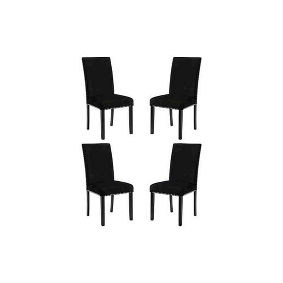 New Classic Furniture Celeste Solid Wood Dining Chairs in Black (Set of 4)