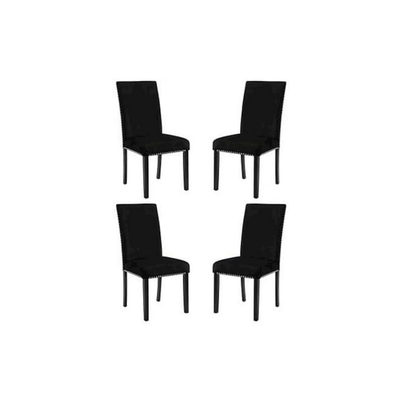 New Classic Furniture Celeste Solid Wood Dining Chairs in Black (Set of 4)