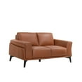 thumbnail image 1 of New Classic Furniture Como Leather Upholstered Loveseat in Terracotta Orange, 1 of 5