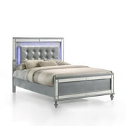 New Classic Furniture Contemporary Solid Wood 4/6 Full Bed in Silver