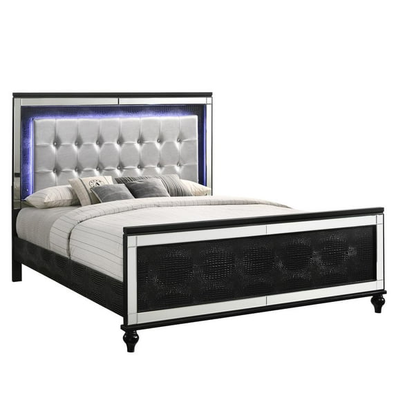 New Classic Furniture Contemporary Solid Wood 6/6 Ek Bed in Black