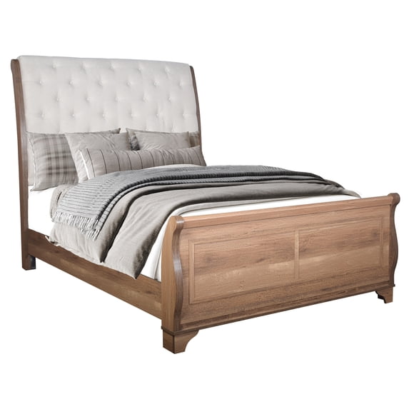 New Classic Furniture Coventry Hall 4Pc Wood King Bedroom Set w Ns in Pecan