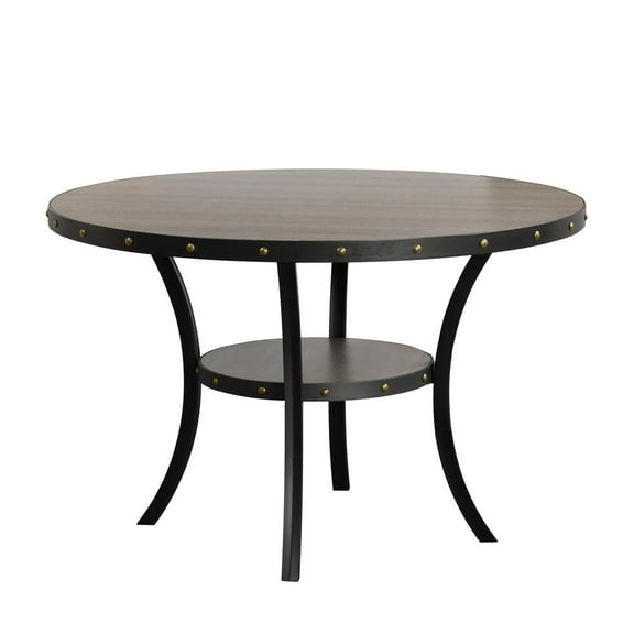 New Classic Furniture Crispin 48" Round Melamine Wood Dining Table in Gray