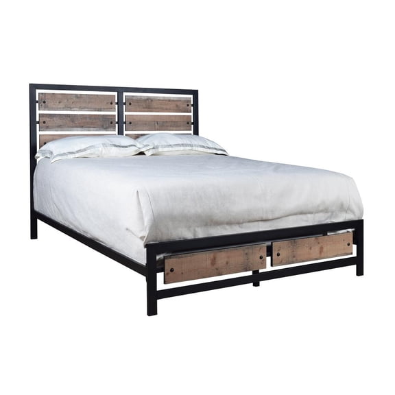 New Classic Furniture Elk River Solid Wood California King Bed in Rustic Brown
