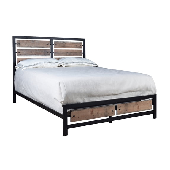 New Classic Furniture Elk River Solid Wood King Bed in Rustic Brown