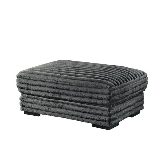 New Classic Furniture Embrace 41" Fabric Ottoman, Charcoal Gray