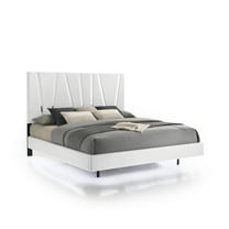 New Classic Furniture Europa Wood King Bed with 2 Ns and Panels, White