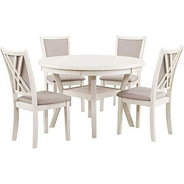 New Classic Furniture Furniture Amy 5Piece Round Solid Wood Dining Set
