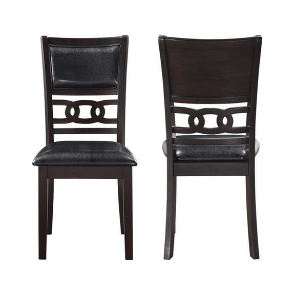 New Classic Furniture Furniture Gia Solid Wood Dining Chairs in Ebony Black (Set of 2)
