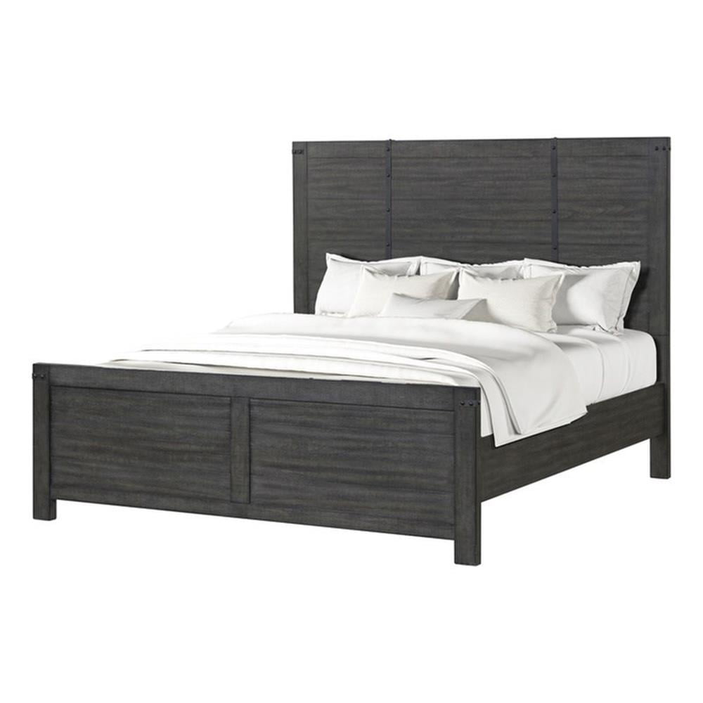 New Classic Furniture Galleon Solid Wood Queen Panel Bed in Gray