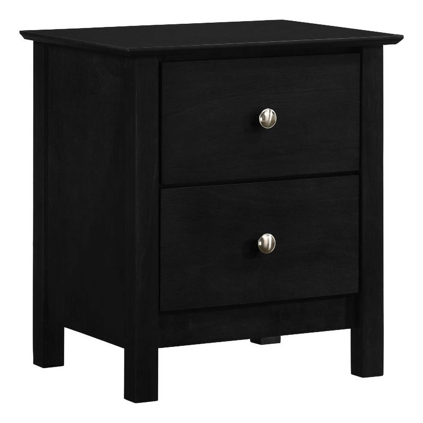 New Classic Furniture Gemini 2Drawer Solid Wood Nightstand in Black