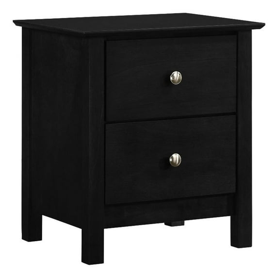New Classic Furniture Gemini 2-Drawer Solid Wood Nightstand in Black