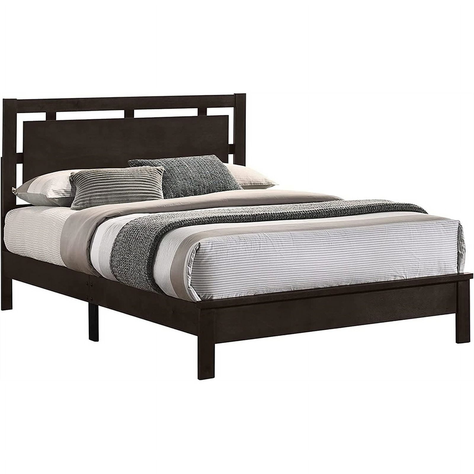 New Classic Furniture Gemini Rubberwood Queen Panel Bed in Merlot