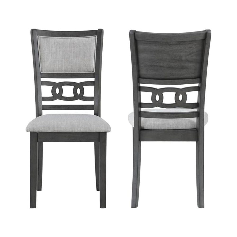 Gia 18" Gray Upholstered Wood Side Chairs (Set of 2)