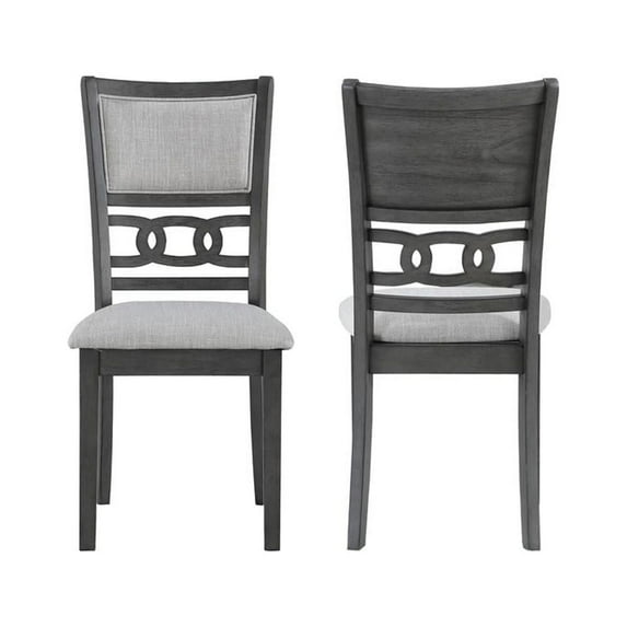 New Classic Furniture Gia 19.5" Wood/Fabric Dining Chair - Light Gray (Set of 2)