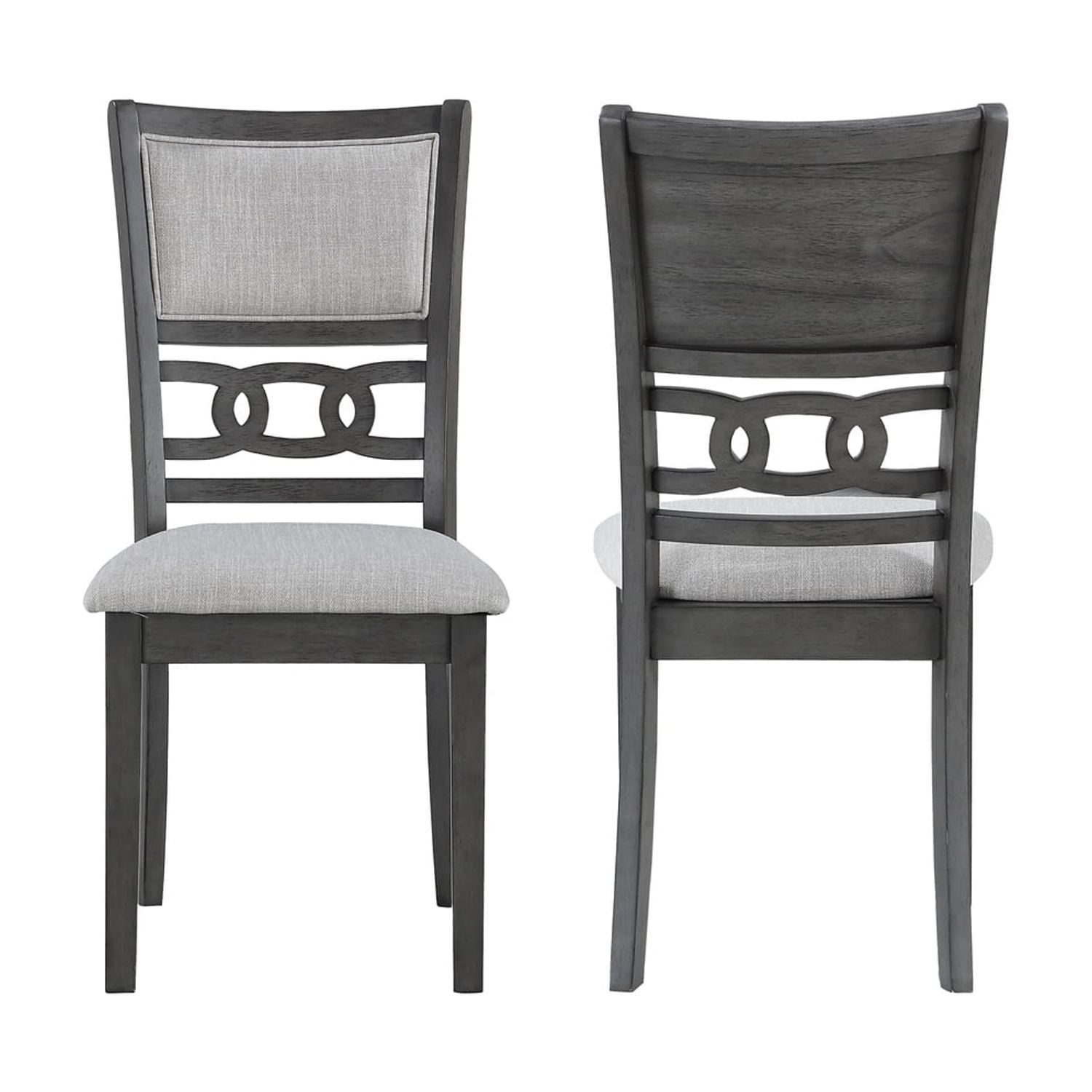 Gia 18" Gray Upholstered Wood Side Chairs (Set of 2)