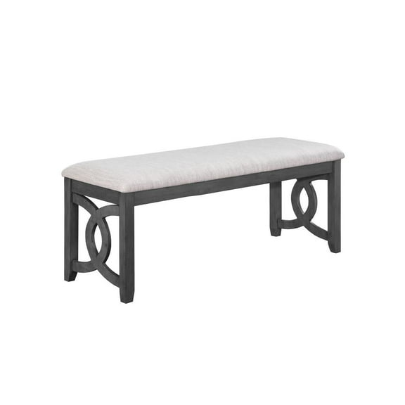 New Classic Furniture Gia 46" Solid Wood and Polyester Bench in Gray