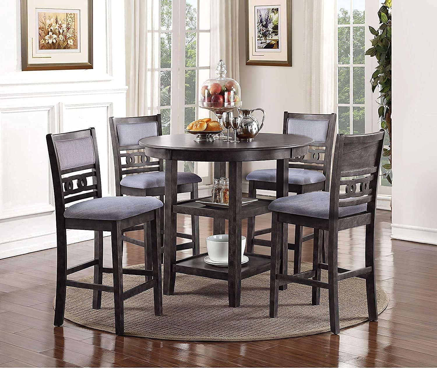 New Classic Furniture Gia 5 Piece Round Dining Set with 1 Dining