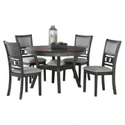 New Classic Furniture Gia 5-Piece Round Solid Wood Dining Set in Gray