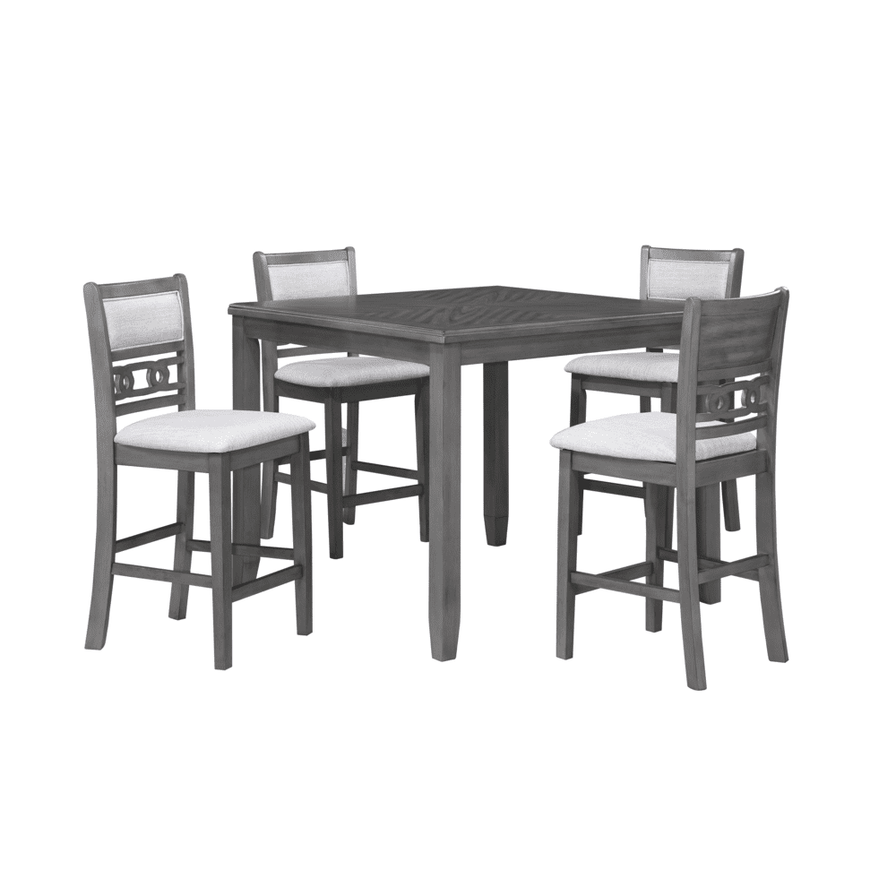 Gia Gray Wood 5-Piece Counter Height Dining Set