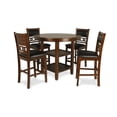 thumbnail image 1 of New Classic Furniture Gia 5-Piece Transitional Wood Dining Set in Brown, 1 of 14