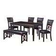 thumbnail image 1 of New Classic Furniture Gia 6-Piece Wood Dining Table Set in Ebony, 1 of 10
