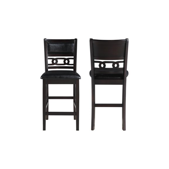 New Classic Furniture Gia Solid Wood Counter Chair in Ebony Black (Set of 2)