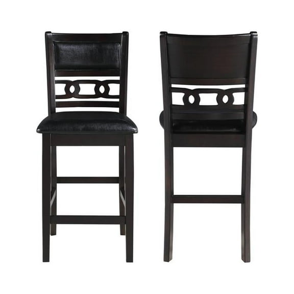 New Classic Furniture Gia Solid Wood Counter Chair in Ebony Black (Set of 2)