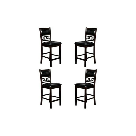 New Classic Furniture Gia Solid Wood Counter Chair in Ebony (Set of 4)