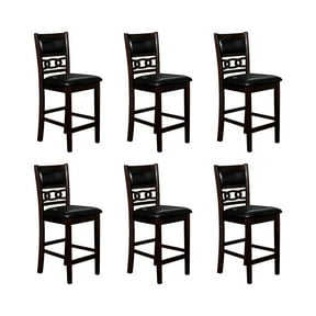 New Classic Furniture Gia Solid Wood Counter Chair in Ebony (Set of 6)