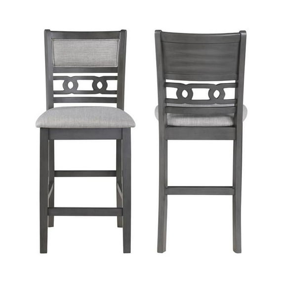 New Classic Furniture Gia Solid Wood Counter Chair in Gray (Set of 2)