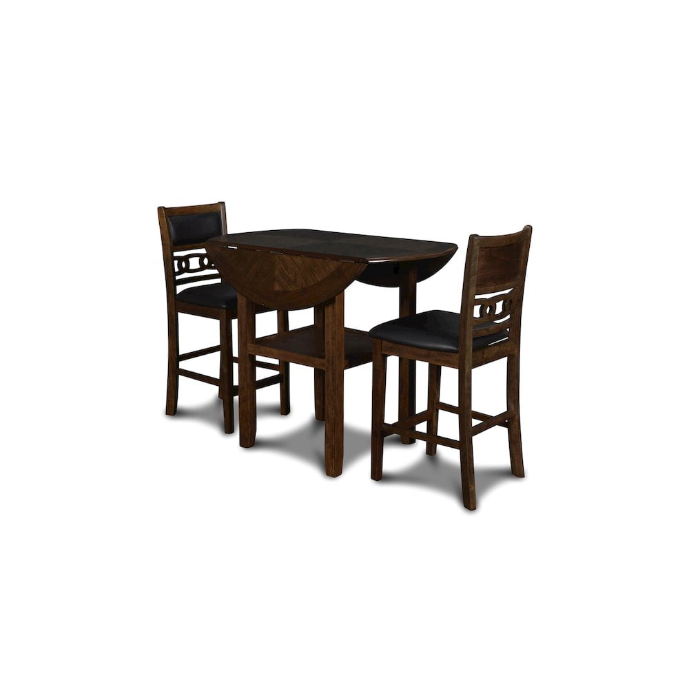 New Classic Furniture Gia Drop Leaf - Juego de mesa con 2 sillas de comedor, 42 pulgadas, color cereza