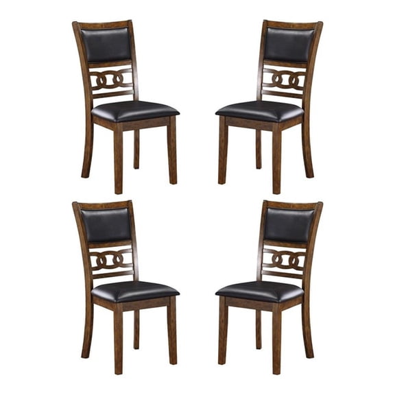 New Classic Furniture Gia Solid Wood Dining Chair in Brown (Set of 4)