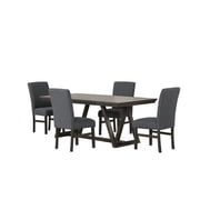 New Classic Furniture High Line 5-piece Wood Dining Table Set in Gray