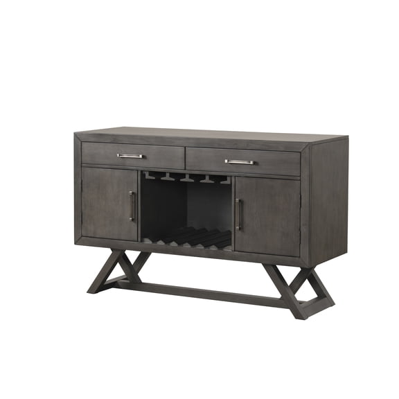 New Classic Furniture High Line 56" Wood Server in Coffee Brown