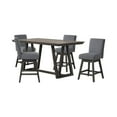 thumbnail image 1 of New Classic Furniture High Line Wood Counter Table & 4 Swivel Stools in Gray, 1 of 11