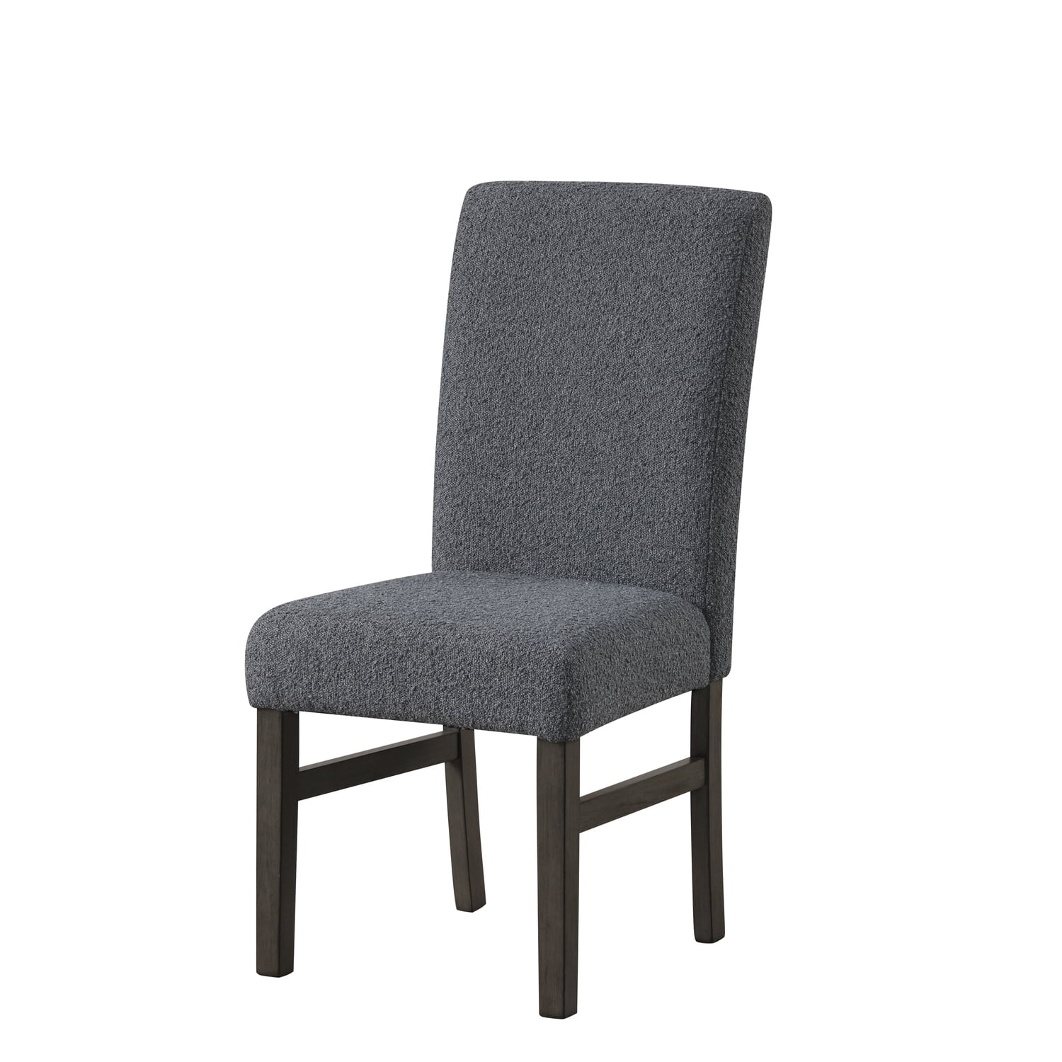 High Back Dark Gray Upholstered Wood Side Chairs, Set of 2