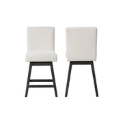 New Classic Furniture High Line Wood Swivel Counter Chair in White Set of 2