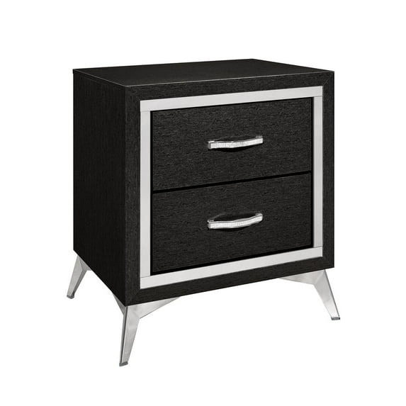 New Classic Furniture Huxley 2-Drawer Solid Wood Nightstand in Black