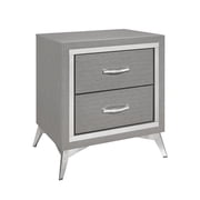 New Classic Furniture Huxley 2-Drawer Solid Wood Nightstand in Gray