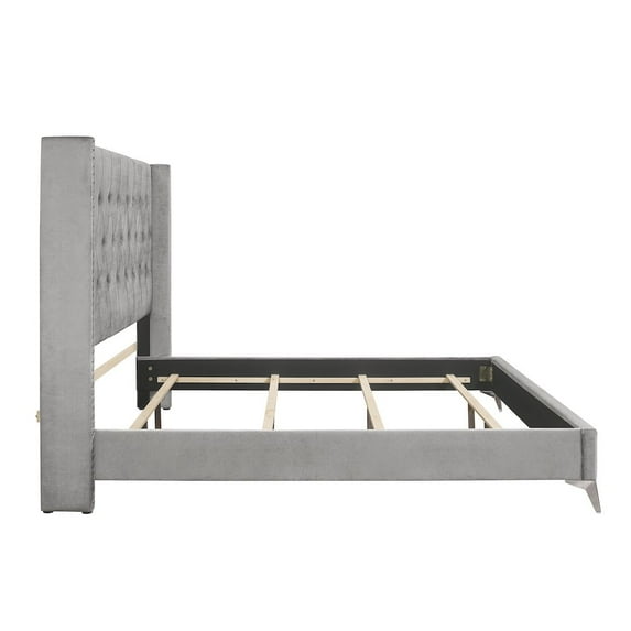 New Classic Furniture Huxley Solid Wood Full Panel Bed in Gray