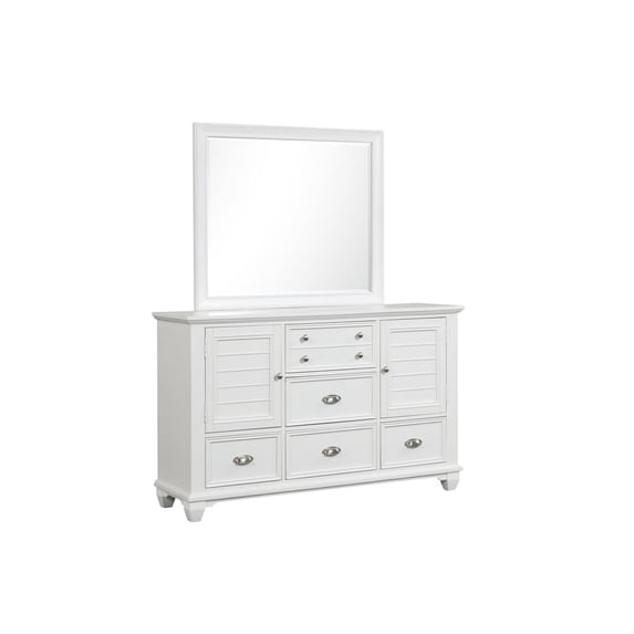 New Classic Furniture Jamestown Solid Wood 5-Drawer Dresser in White