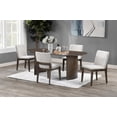 thumbnail image 1 of New Classic Furniture Kody 5-Piece Wood Oval Dining Table Set in Walnut/Beige, 1 of 20