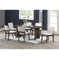 thumbnail image 1 of New Classic Furniture Kody 7-Piece Wood Oval Dining Table Set in Walnut/Beige, 1 of 10